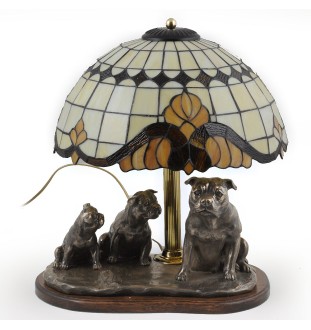 Amerykański Staffordshire terrier lampa z brązu Art-Dog